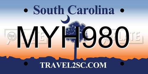 MYH980 South Carolina License Plate