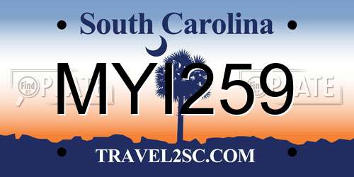 MYI259 South Carolina License Plate