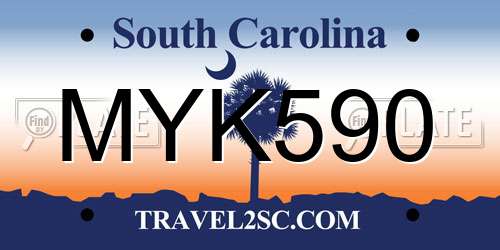 MYK590 South Carolina License Plate