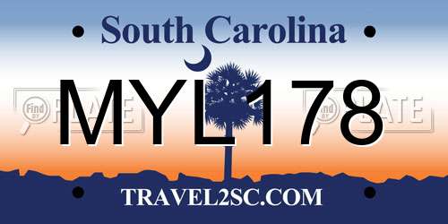 MYL178 South Carolina License Plate