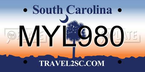 MYL980 South Carolina License Plate