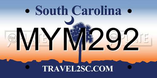 MYM292 South Carolina License Plate