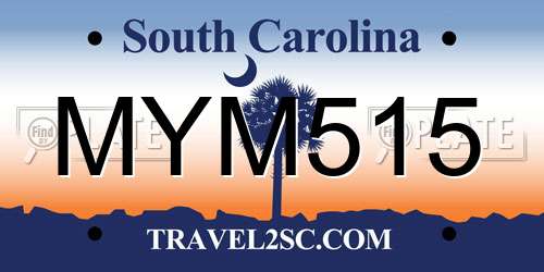 MYM515 South Carolina License Plate