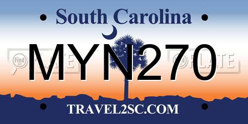 MYN270 South Carolina License Plate