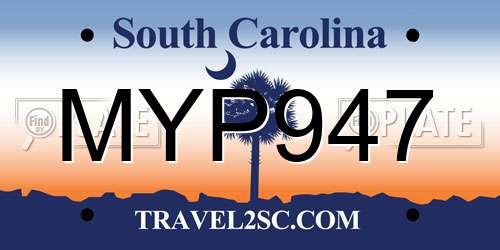 MYP947 South Carolina License Plate
