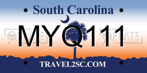 MYQ111 South Carolina License Plate