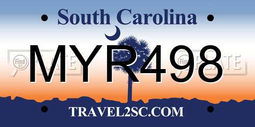 MYR498 South Carolina License Plate