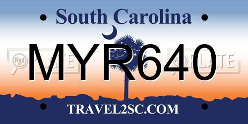 MYR640 South Carolina License Plate