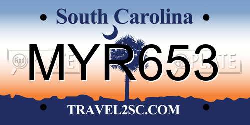 MYR653 South Carolina License Plate