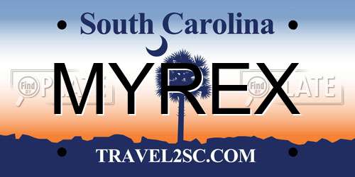 MYREX South Carolina License Plate