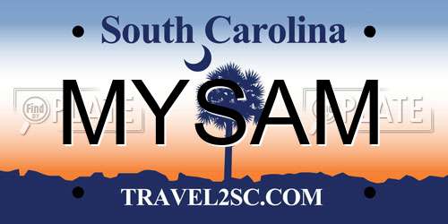 MYSAM South Carolina License Plate