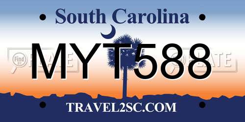 MYT588 South Carolina License Plate