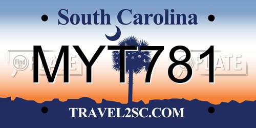 MYT781 South Carolina License Plate