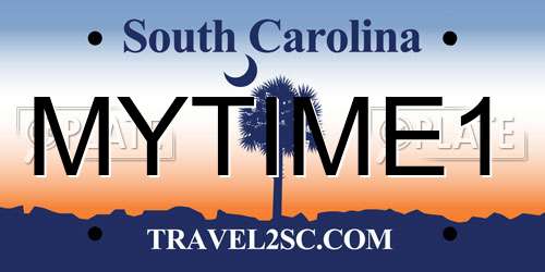 MYTIME1 South Carolina License Plate