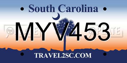 MYV453 South Carolina License Plate