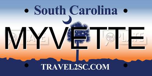 MYVETTE South Carolina License Plate