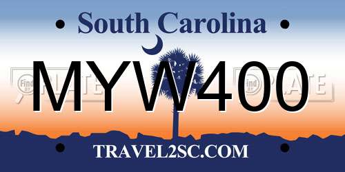 MYW400 South Carolina License Plate