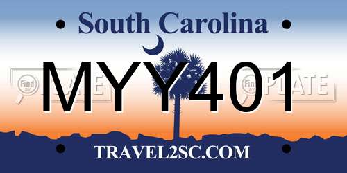 MYY401 South Carolina License Plate