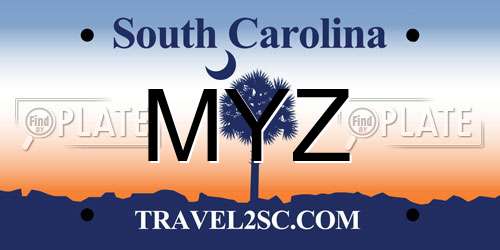 MYZ South Carolina License Plate