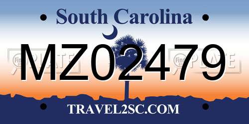 MZ02479 South Carolina License Plate