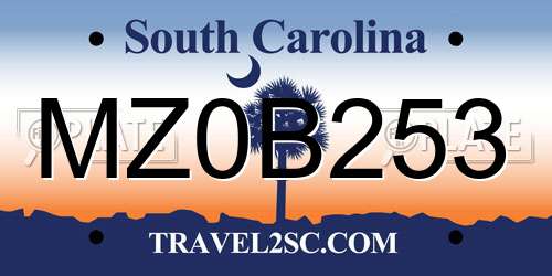 MZ0B253 South Carolina License Plate