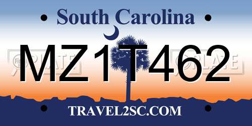 MZ1T462 South Carolina License Plate