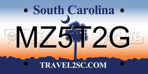 MZ5T2G South Carolina License Plate