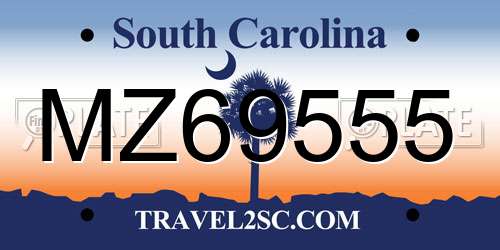 MZ69555 South Carolina License Plate