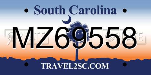 MZ69558 South Carolina License Plate