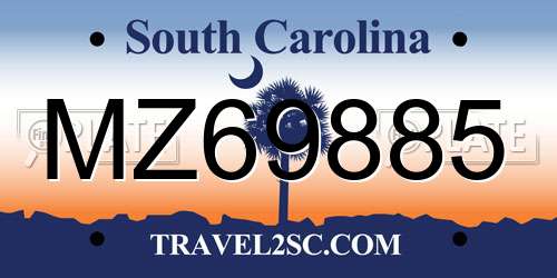 MZ69885 South Carolina License Plate