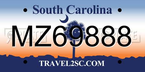 MZ69888 South Carolina License Plate