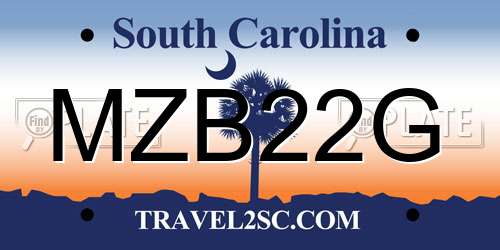 MZB22G South Carolina License Plate