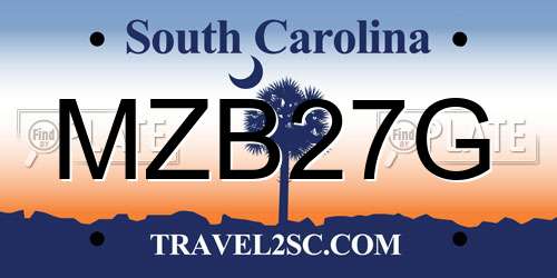 MZB27G South Carolina License Plate