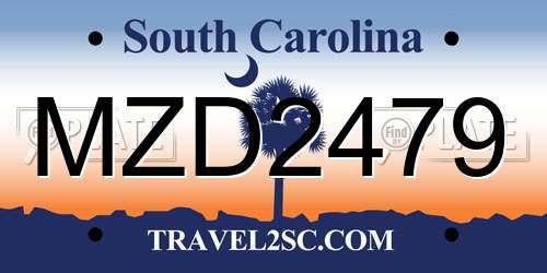 MZD2479 South Carolina License Plate