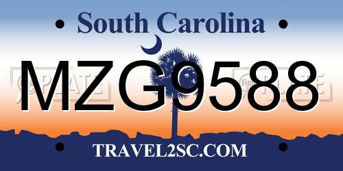 MZG9588 South Carolina License Plate