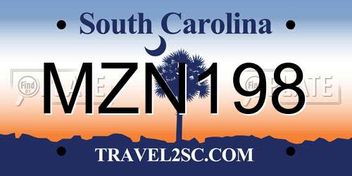 MZN198 South Carolina License Plate