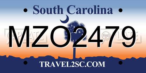 MZO2479 South Carolina License Plate