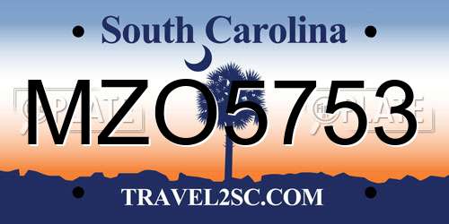 MZO5753 South Carolina License Plate