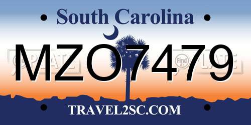 MZO7479 South Carolina License Plate