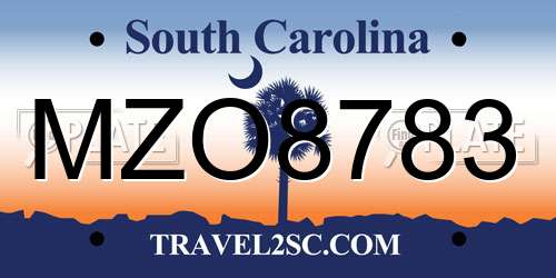 MZO8783 South Carolina License Plate