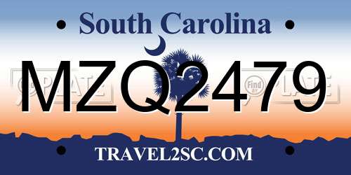 MZQ2479 South Carolina License Plate