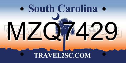MZQ7429 South Carolina License Plate