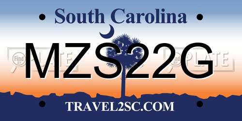 MZS22G South Carolina License Plate