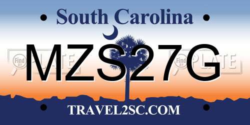 MZS27G South Carolina License Plate