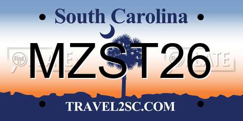 MZST26 South Carolina License Plate