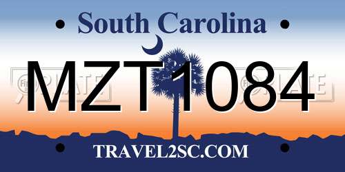 MZT1084 South Carolina License Plate