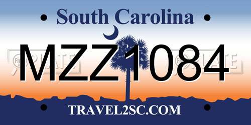 MZZ1084 South Carolina License Plate
