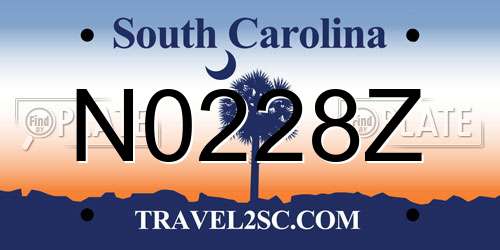 N0228Z South Carolina License Plate