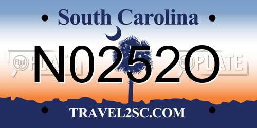 N0252O South Carolina License Plate