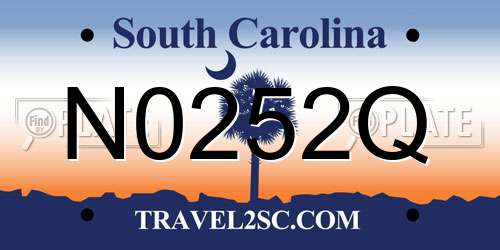 N0252Q South Carolina License Plate